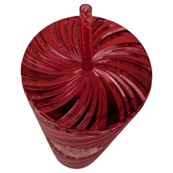 NEW Starbucks Christmas 2024 Red Swirl Venti 24oz Tumbler Cold Cup Holiday - Picture 7 of 9